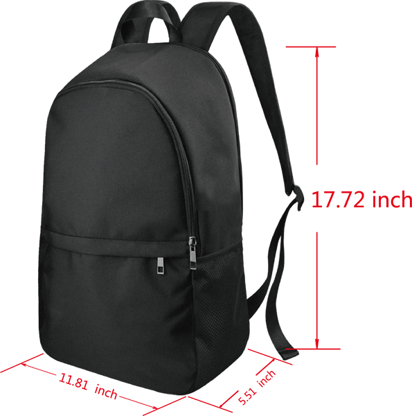 Fabric Backpack with Side Mesh Pockets (1659) | Inkedjoy